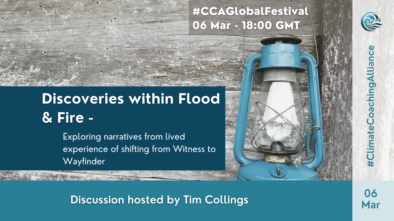 Discoveries within Flood & Fire – exploring narratives from lived experience of shifting from Witness to Wayfinder