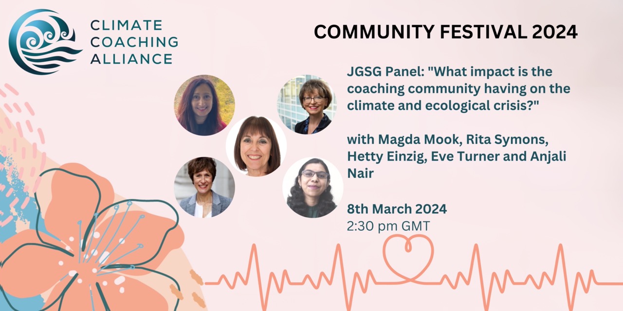 JGSG Panel: “What impact is the coaching community having on the climate and ecological crisis?” 