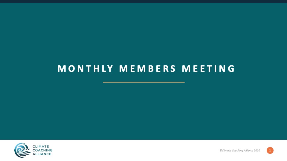 Global Monthly Member Meeting