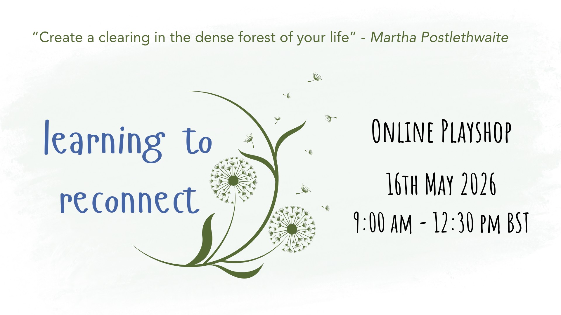 Learning to Reconnect Playshop